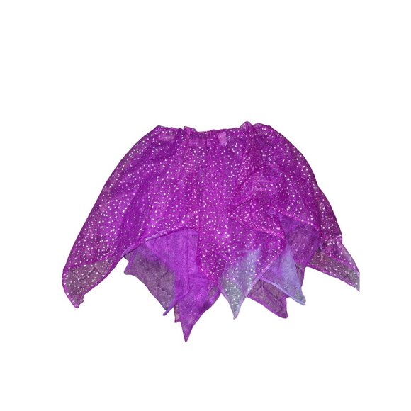 Childs Purple Sparkle Skirt Dress Up Dreams Size 7-10 Handkerchief Hem jj3667 - Picture 1 of 5